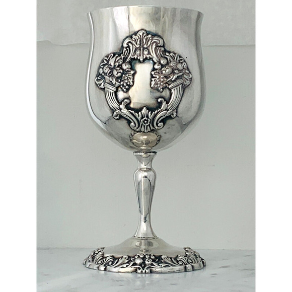 REED & BARTON King Francis Water Goblet 6-1/2" Silver Plate 1659 Chalice Cup GUC - Picture 4 of 8